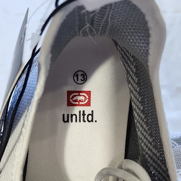 Ecko Unltd White and Gray men's knit athletic sneakers - Picture 3 of 8